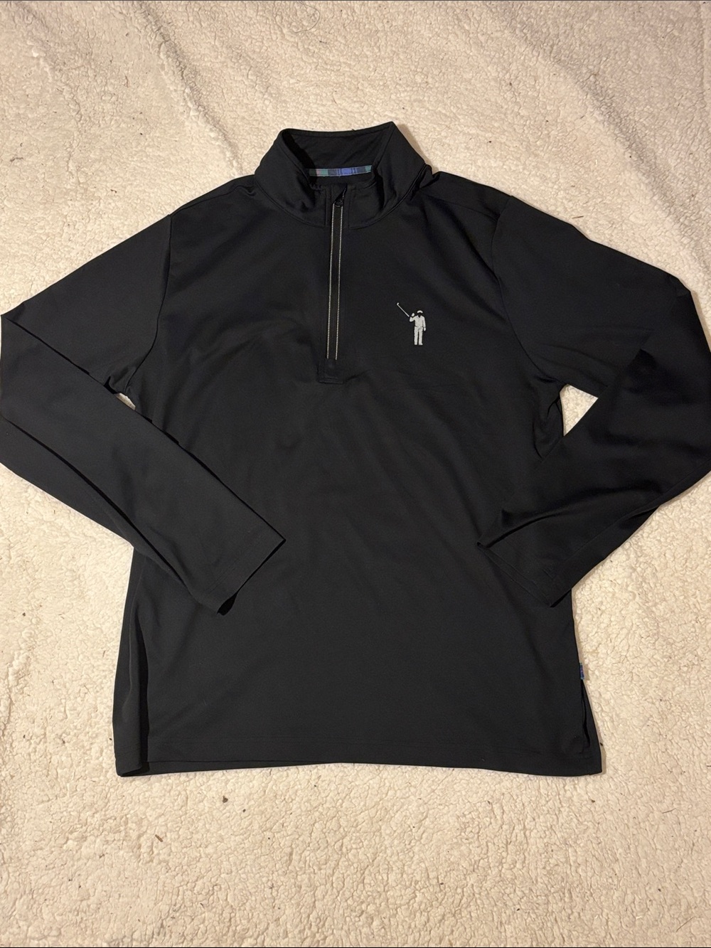William Murray Men's Black Quarter-Zip Golf Pullover with Embroidered Golfer